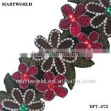 handmade embroidery stone trim for Indian saree (YFT-072)