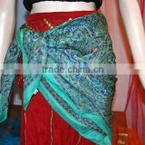 Belly Dance hipe scarves printed 20 grams silk fabric scarves with indian traditional prints,belly dance scarves