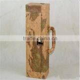 China Vintage 2 Bottles Fancy With Tools And Lock Leather Wine Boxes