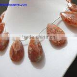 Sunstone Long Faceted Pear