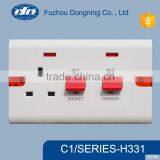 45A DP Cooker Switch +neon & 13A UK Switched Socket +neon H331