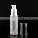 Frosted Cosmetic Glass Bottle With Silver Pump thumbnail-1