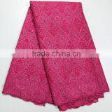 Latest Lace 2015 Embroidered Cotton Voile Fabric Royal Blue Swiss Cotton Lace Fabric thumbnail-6