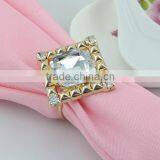 Fashionable Big Diamond Crystal Square Shape Metal Alloy Napkin Ring thumbnail-3