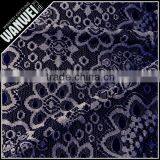 black big roulette flowers fancy lace fabric of nylon spandex lingerie lace for beautiful dress 7065