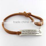 Personalized Leather Bracelets Personalized Bracelets With Engraved Alloy Charms thumbnail-2