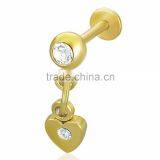 Gold PLated Tragus Cartilage Piercing Body Jewelry Suppliers thumbnail-1