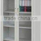 Modern Design 2 Glass Door Bookcase With Lock