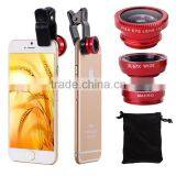 Universal Clip 3 IN 1 Mobile Phone Camera Lens Factory Price 0.67x Wide Angle / Fisheye 180 / Macro Selfie Lens thumbnail-5
