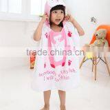 Lovely Yellow Bee Printed Kids Hooded Beach Towel Velour Printing Animal Bee Kids Poncho Towel thumbnail-6