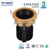 High Lumens 80lm/w Dimmable Cob Golden Color Led Downlight