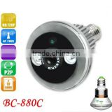 wifi lamp bulb camera with Motion Detection H.264 HD 720P
