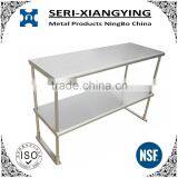 NSF Approval Stainless Steel Kitchen Work Table Double Tier Overshelf/Table Mounted Shelf thumbnail-1