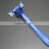 Blue plastic deluxe razor for travel