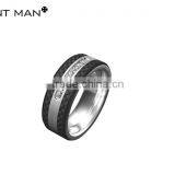 Fashion 8mm Men Rings Blue Plating High Polish Wedding Rings Band Carbon Fiber Titanium Ring Band thumbnail-2