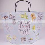 Recycleable New Design White Kraft Paper Bag With Black Twisted Handle