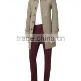 2015 New Style 100% Cashmere Classic Khaki Mens Trench Coat
