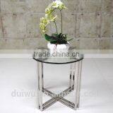 High Quality Modern Small Round Glass Tea Table Design