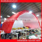 Red White 8x6x4mH Giant Inflatable Stage Tent Commercial Inflatable Tunnel Tent Outdoor Events Inflatable Tent Inflatable Marque