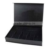 High Quality Black Clamshell Magnetic Paper Box With EVA Insert for Oil Bottle / Custom Paper Gift Box