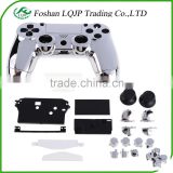 for PS4 Front Back Housing Controller Shell Polished Glossy Case Skin Cover Controller Grip Handle (Silver color) for ps4
