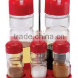 Popular type glass olive oil and vinegar bottles with plastic rack