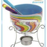 Mini Fondue Set, Stainless Steel Fondue Set, Ceramic Fondue Set, Cheese Fondue Set, thumbnail-1