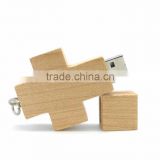 Custom cross wooden USB driver, Buddhism USB stick