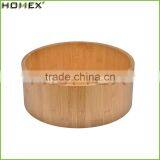 Natural Round Bamboo Wooden Salad Bowl Stand With Salad Hands/Homex_Factory thumbnail-2