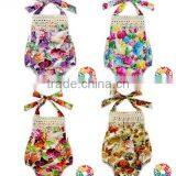 Baby Boutique Outfit Tassel Fringe Floral Bubble Romper thumbnail-1