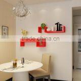 New Design Eco-friendly MDF Wood Home Wall Shelf Lovely Wall Decorative S Shape Mount Shelf Wholesale thumbnail-2