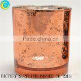 Black Laser Cut Rose Glass Candle Containers Candlestick thumbnail-6