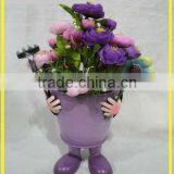 YS11953 Funny Metal Decorative Flower Pot With Foot Handmade Plant Pot thumbnail-2