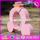 New Design Cute Crown Pink Wooden Girls Piggy Bank W02A255 thumbnail-3