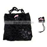 Black Panda Shape Folding Shoulder Bags Pet Theme Foldable Tote Shopping Bags thumbnail-6