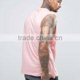 2017 High Quality Sleeveless Summer Custom Pink Gym Wear Comfortable 100% Organic Cotton Fashion Men's Sport Tank Tops thumbnail-2