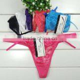 Brand New Sexy Lady T-back Transparent Hot Lady Lace T-back Panties With Bows in Stock thumbnail-3