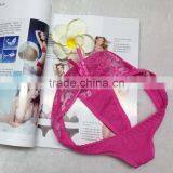 Stock Underwear Women Summer Style Sey Lingerie Diamond Flower Print Lace Thong Panties G String Panties Thongs Underwear Knicke thumbnail-4