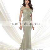 Elegant Lace Full Length Mother Dress Short Sleeve Ball Gown thumbnail-1