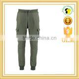 Army Green Tracksuits Bottom 100% Cotton Fleece Joggers With Pockets thumbnail-4