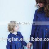 2017 New Arrivel Matching Mother and Daughter Dresses Mommy and me Vintage Denim Dresses thumbnail-3