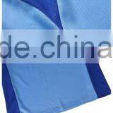 Polyester Short Sleeve Gym Quick Dry Stringer Blue White T-shirt thumbnail-6