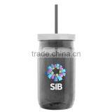 USA Made 27 oz Tritan Mason Jar With Screw-On Lid and Digital Imprint - Measurements Molded Into Side of Jar thumbnail-3