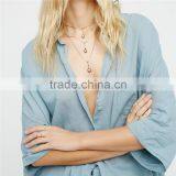 2017 OEM Ladies Common Clothing Lightweight Slouchy Cotton Blouse thumbnail-2