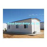 Comfortable Steel Prefab House , Temporary Portable Housing With Sandwich Panel Wall