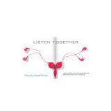 Double Person Earphone/sharing Earphone/lover Earphone/MP3 Earphone/MP4 Earphone/Ipod Earphone/mobile Earphone thumbnail-1