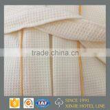 Hotel White Waffle Bathrobe With Piping thumbnail-2