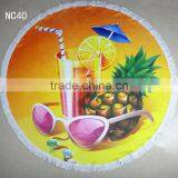 Pineapple Printed Round Beach Towel/jkr Bath Towel Table Towel Shawl Yoga Mat Beach Towels/ Round Beach Towels