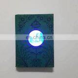 Custom shiny led light stationery personalised kids journal / diary notebook hardcover with button
