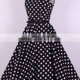 Cotton Short Party Wear Female Clothing Plus Size 50's 60's Polka Dot a Line Women Dress thumbnail-6